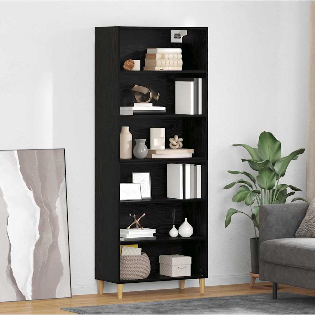 Høyskap Svart Eik 69,5 x 32,5 x 180 cm Konstruert tre