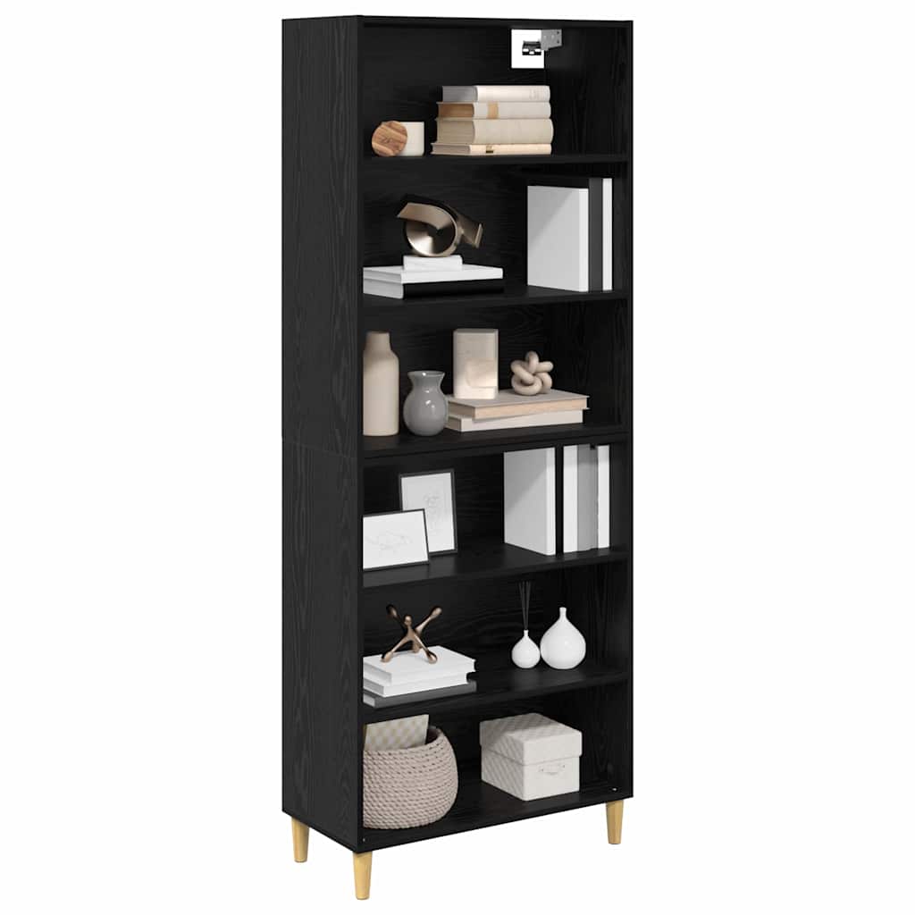 Høyskap Svart Eik 69,5 x 32,5 x 180 cm Konstruert tre