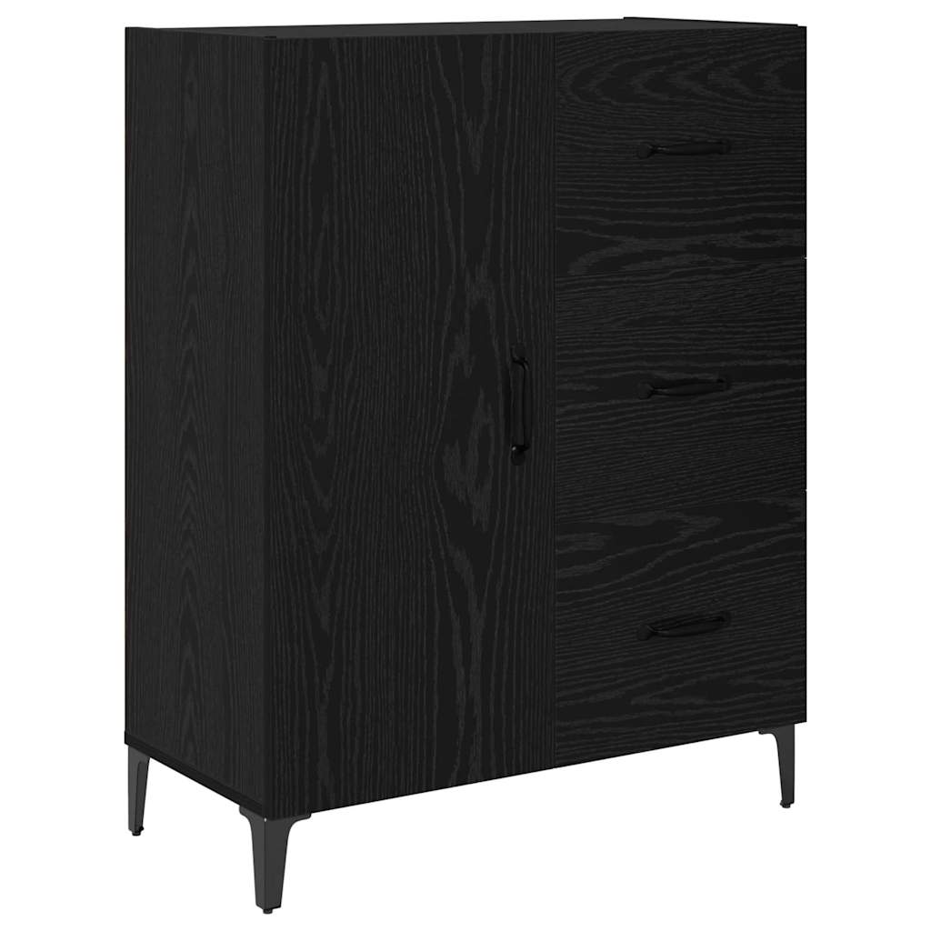 Høyskap Veggmontert Svart Eik 69,5 x 34 x 180 cm Konstruert tre