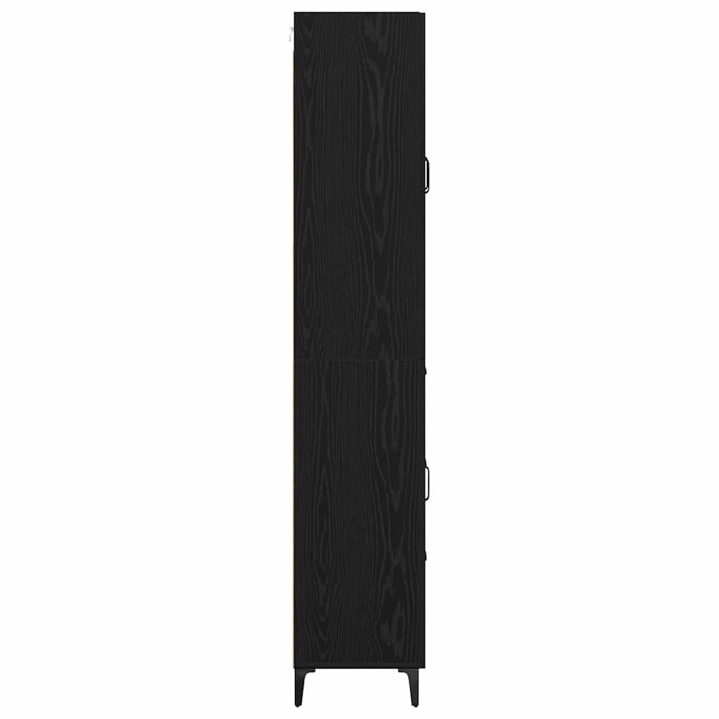 Høyskap Veggmontert Svart Eik 69,5 x 34 x 180 cm Konstruert tre
