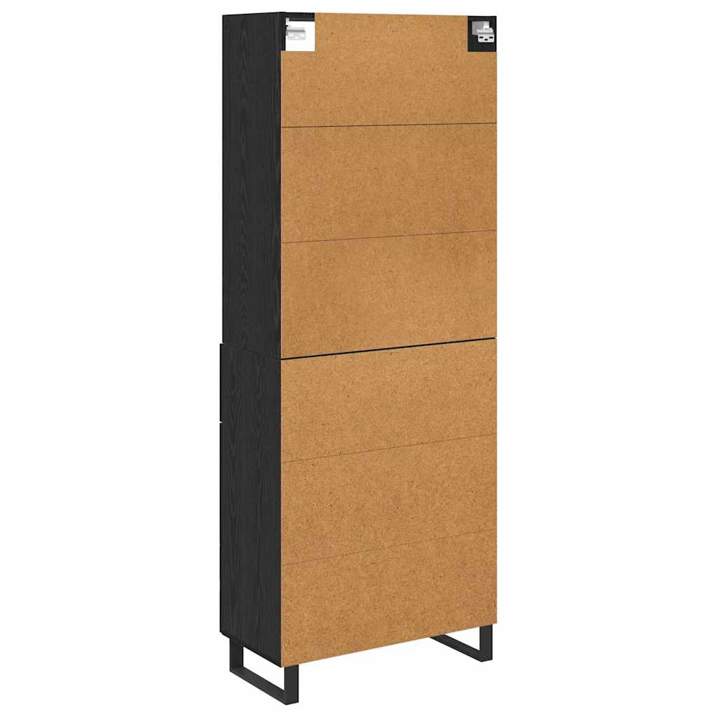 Høyskap 2 pcs Svart Eik 69,5 x 34 x 180 cm Konstruert tre