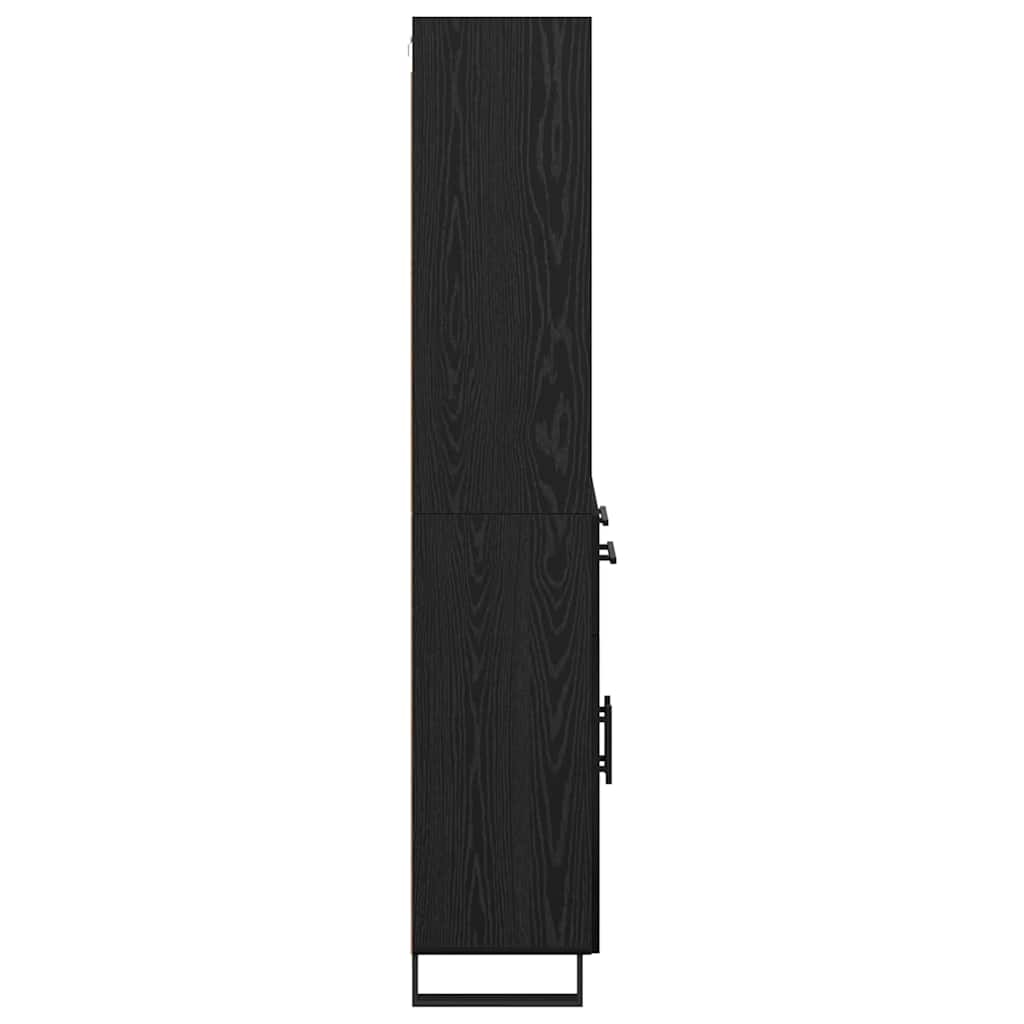 Høyskap 2 pcs Svart Eik 69,5 x 34 x 180 cm Konstruert tre