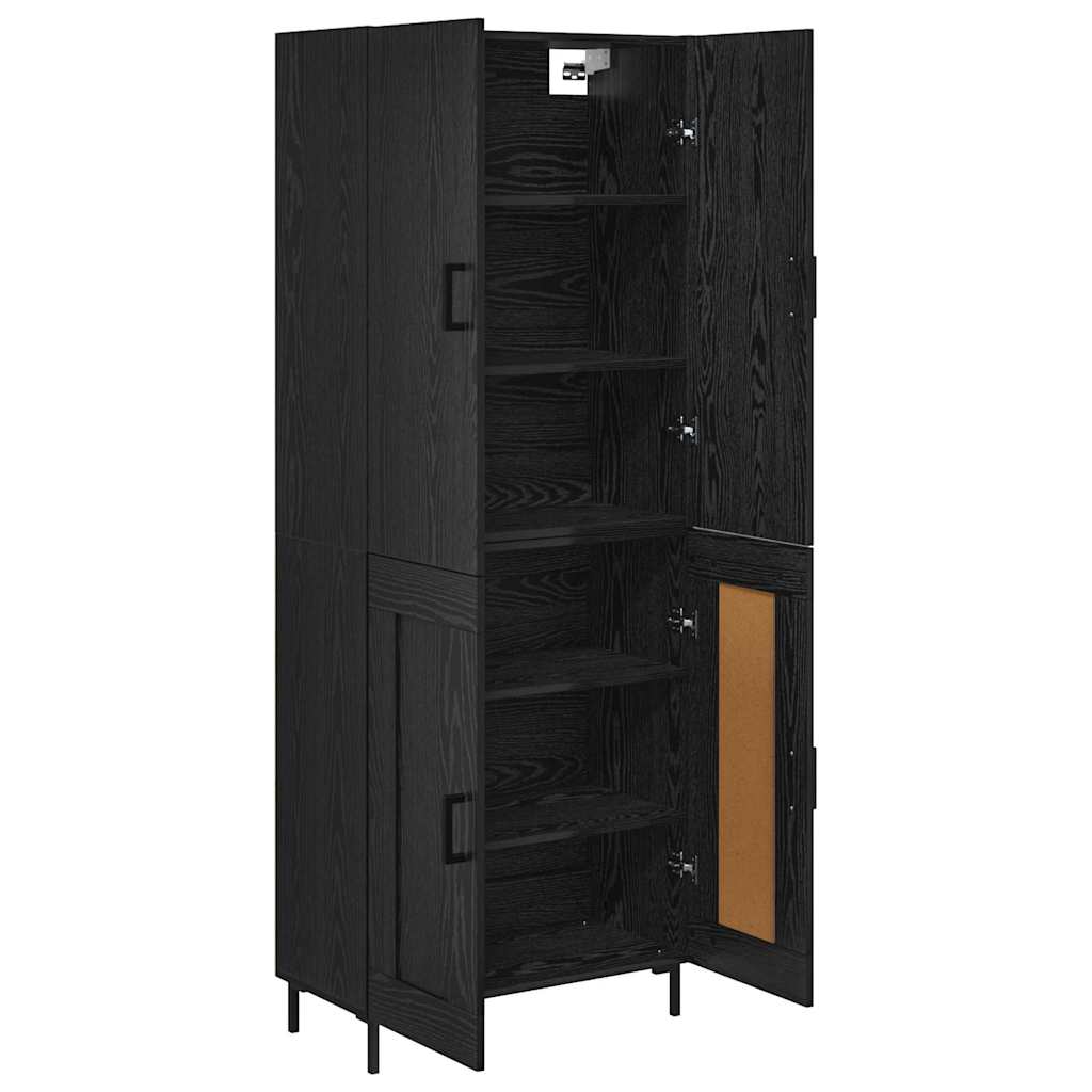 Høyskap Veggmontert Svart Eik 69,5 x 34 x 180 cm Konstruert tre
