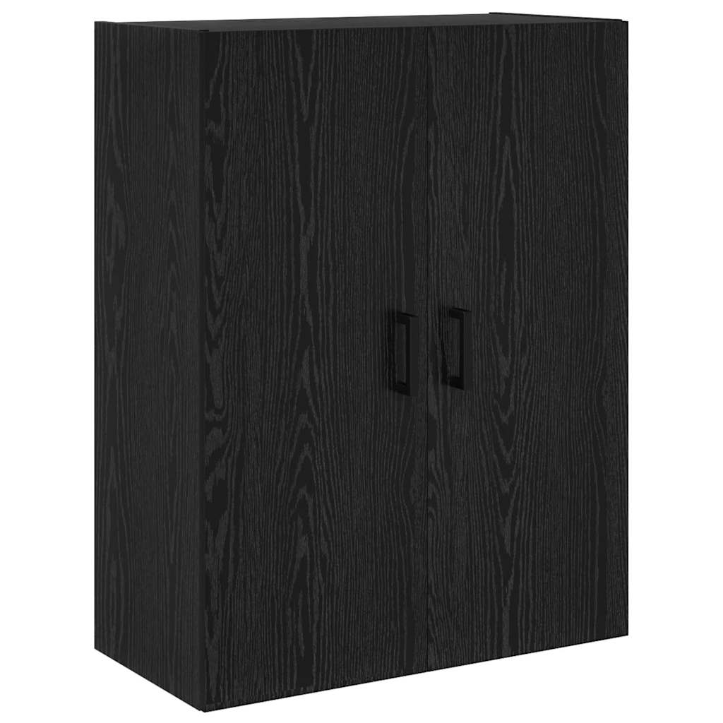 Høyskap Veggmontert Svart Eik 69,5 x 34 x 180 cm Konstruert tre