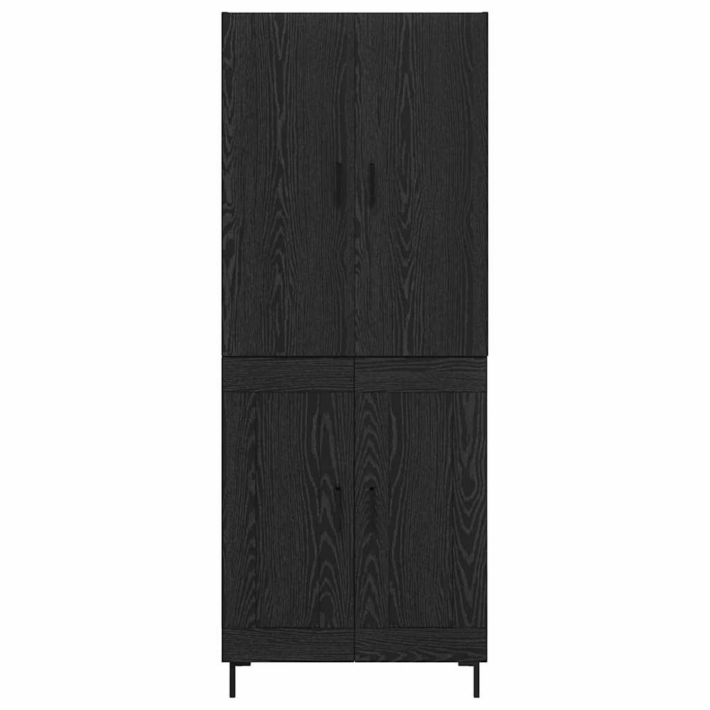 Høyskap Veggmontert Svart Eik 69,5 x 34 x 180 cm Konstruert tre