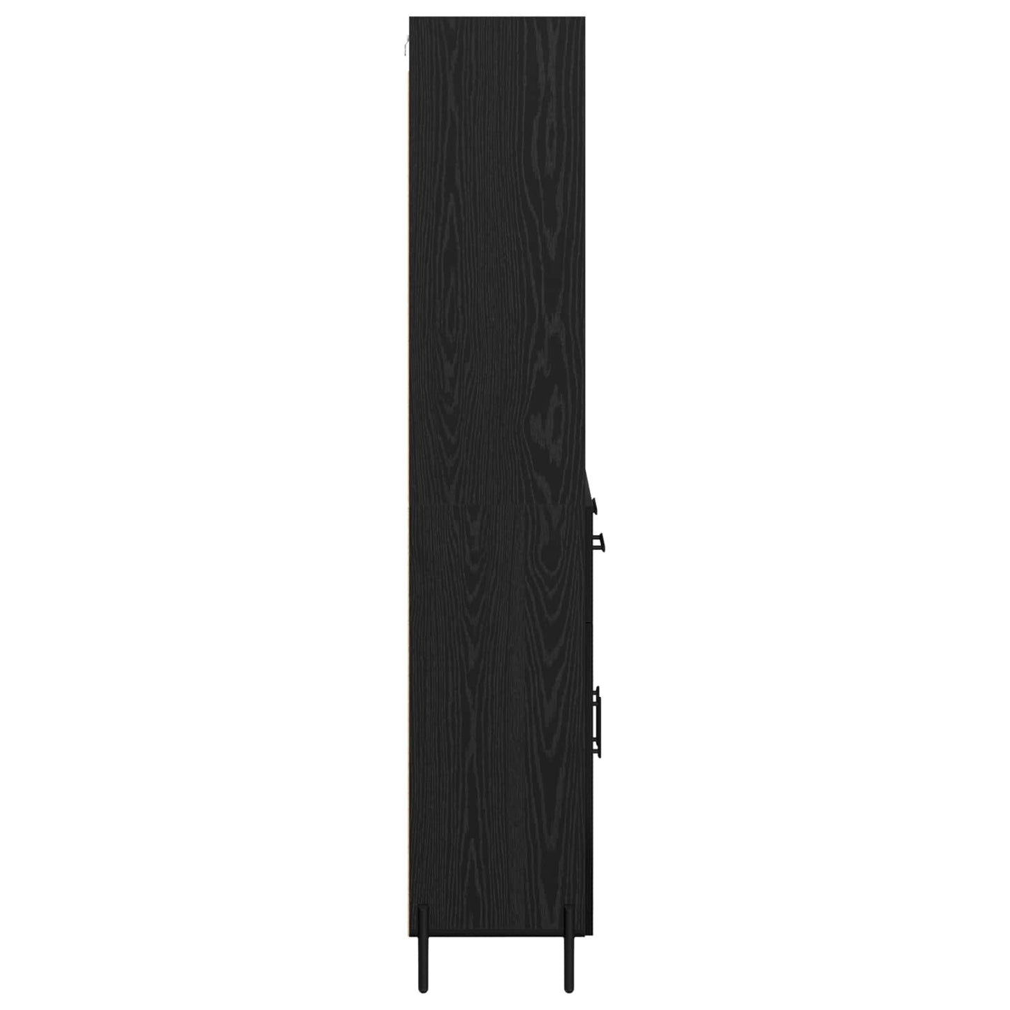 Høyskap med skuff Svart eik 69,5 x 34 x 180 cm Konstruert tre