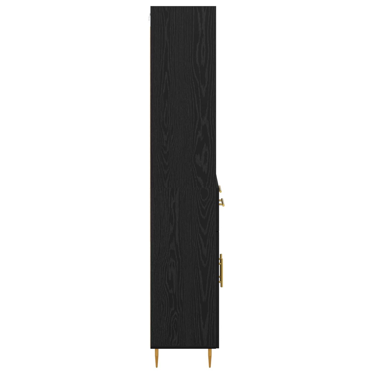 Høyskap med skuff Svart Eik 69,5 x 34 x 180 cm Konstruert tre
