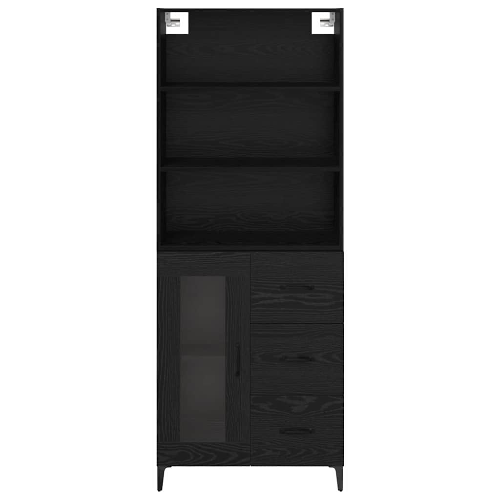 Høyskap Svart Eik 69,5 x 34 x 180 cm Konstruert tre