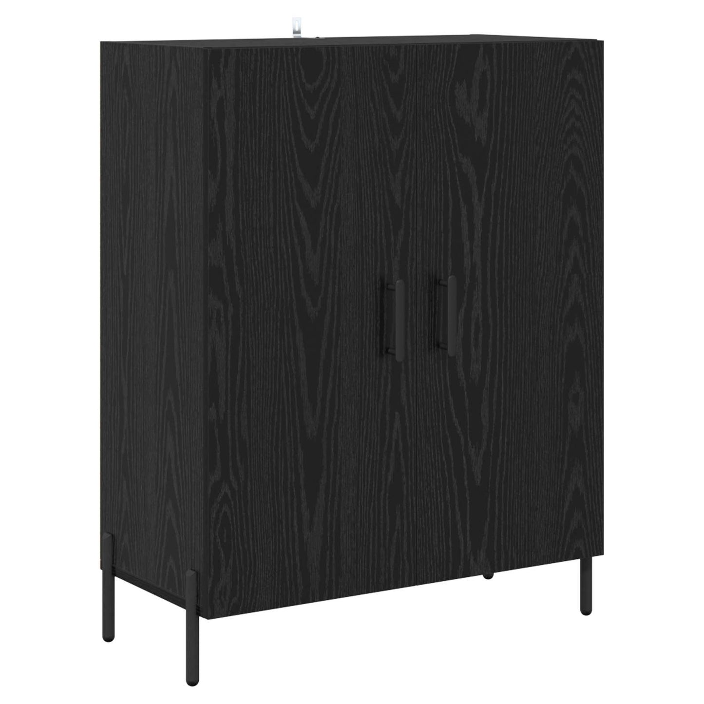 Høyskap Veggmontert Svart Eik 69,5 x 34 x 180 cm Konstruert tre