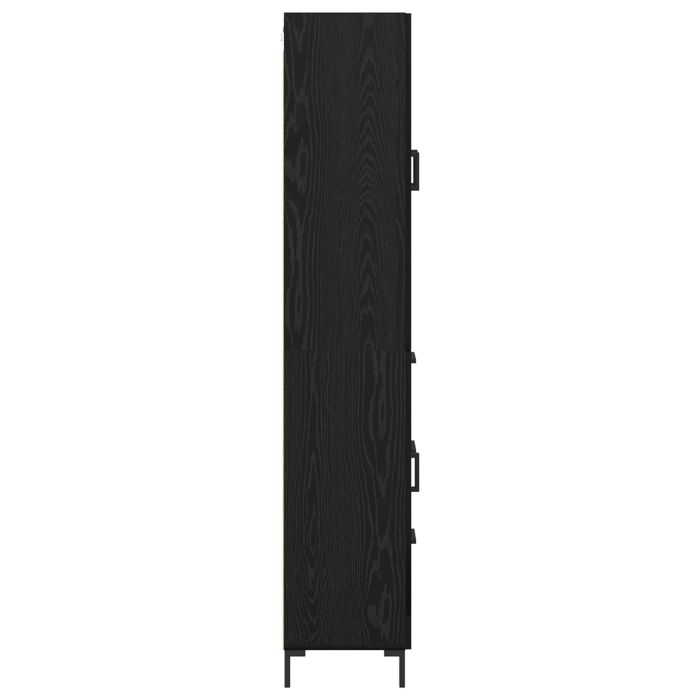 Høyskap Veggmontert Svart Eik 69,5 x 34 x 180 cm Konstruert tre