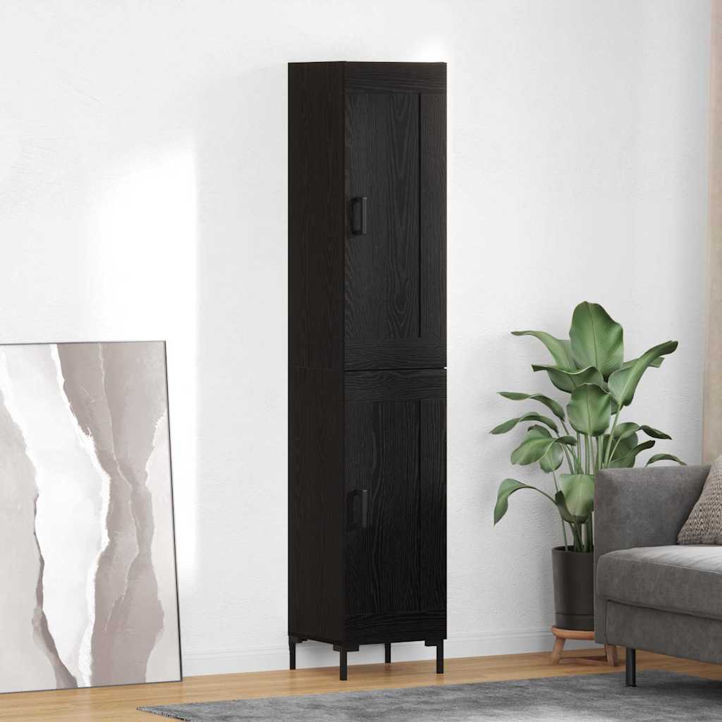 Høyskap Svart Eik 34,5 x 34 x 180 cm Konstruert tre