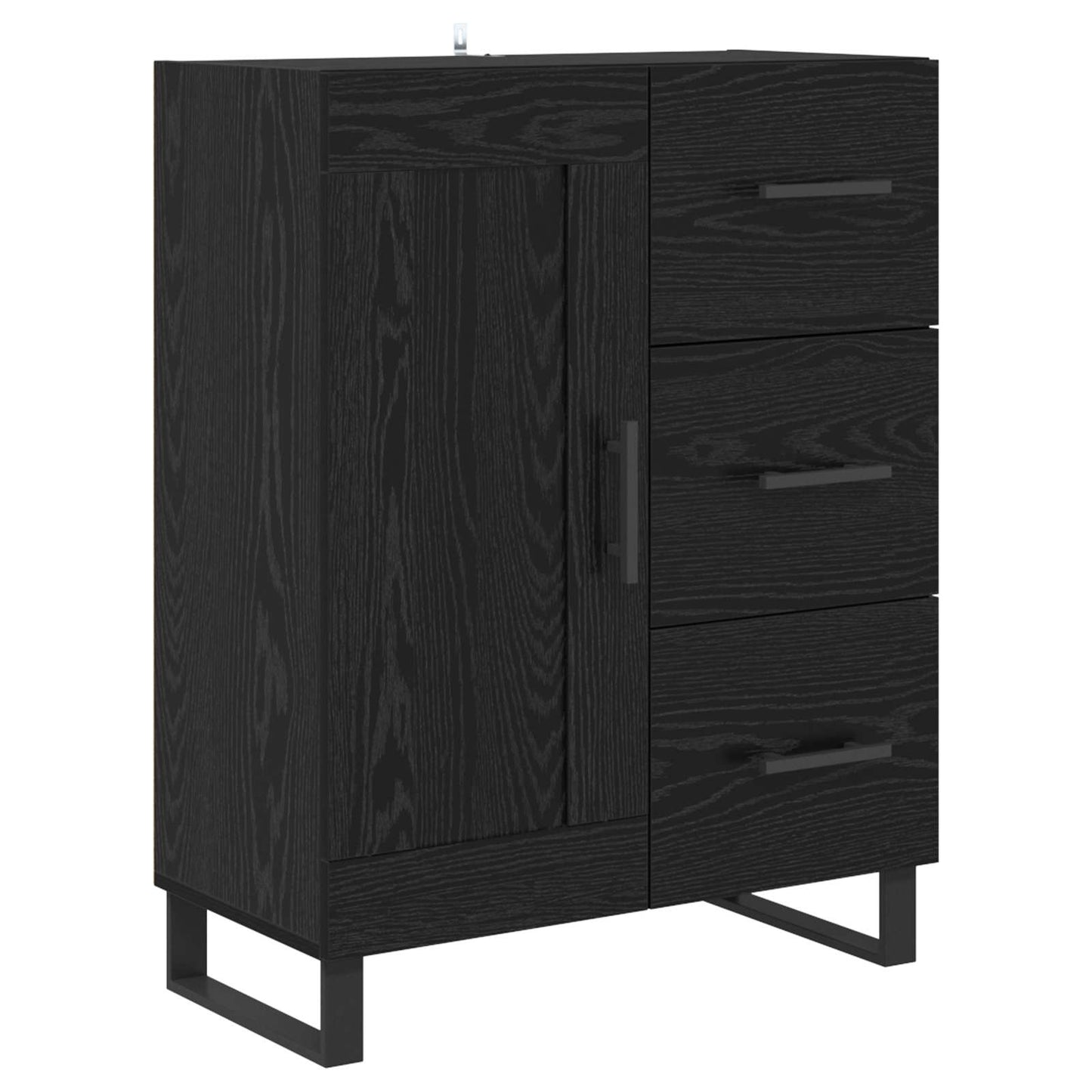 Høyskap 2 pcs Svart Eik 69,5 x 34 x 180 cm Sponplater og glass