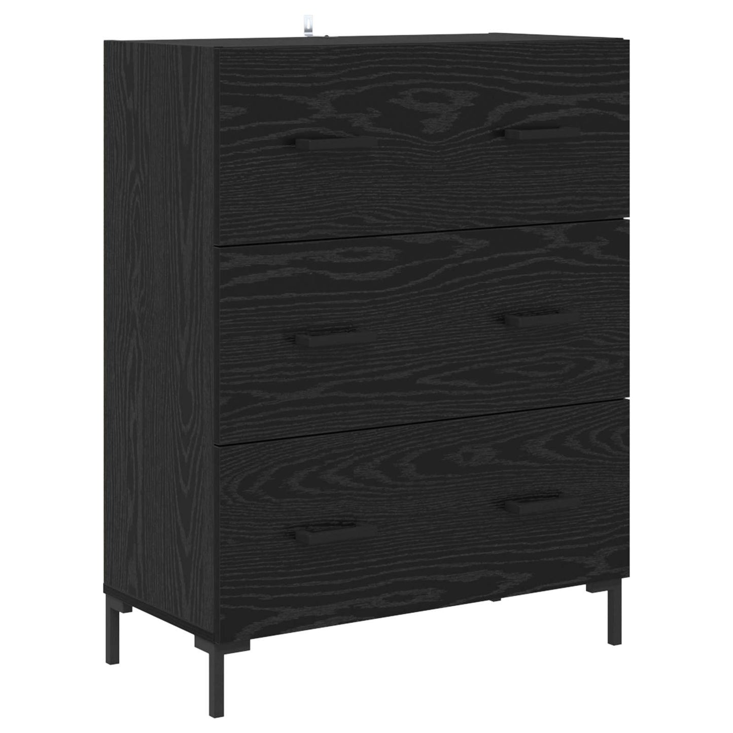 Høyskap Veggmontert Svart Eik 69,5 x 34 x 180 cm Konstruert tre