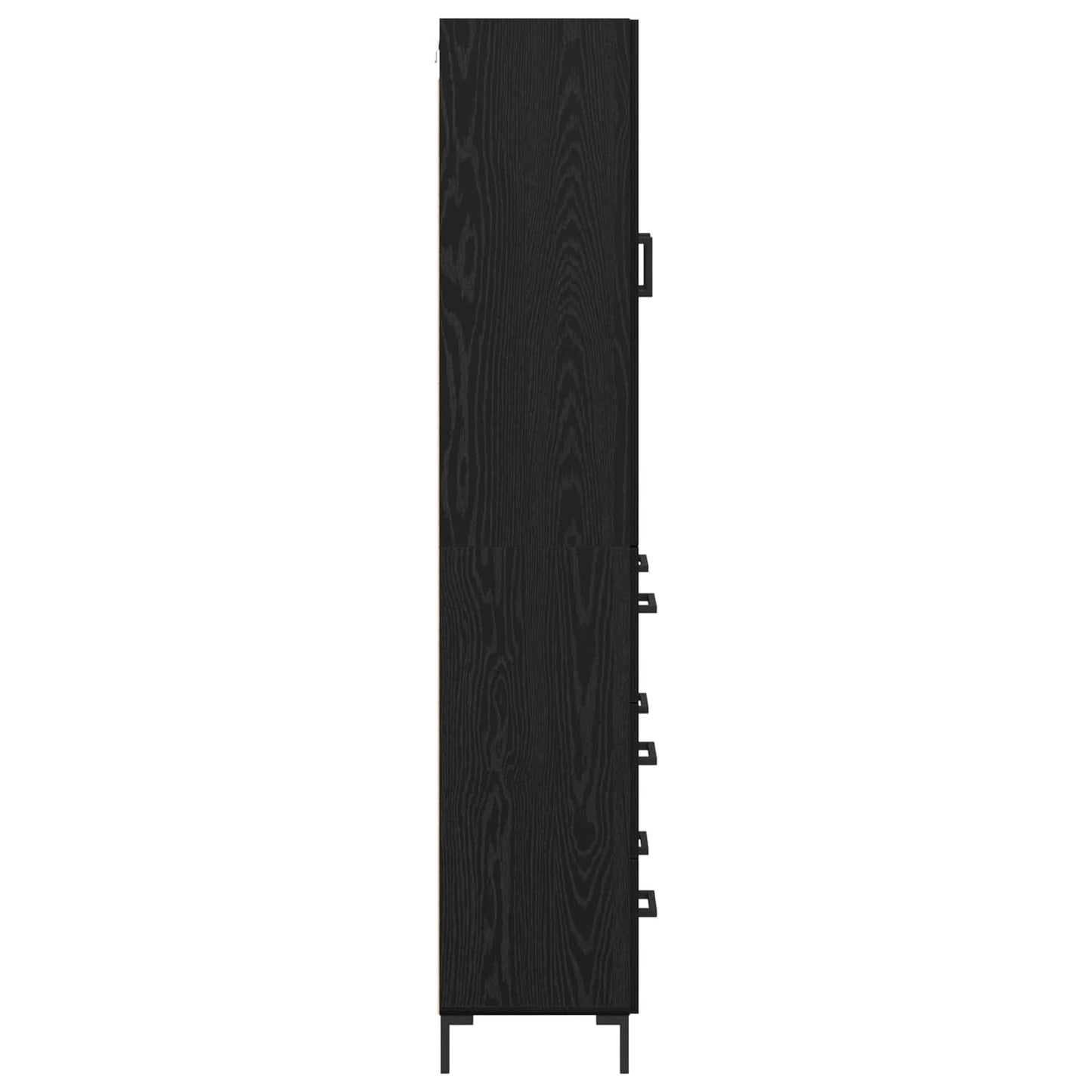 Høyskap Veggmontert Svart Eik 69,5 x 34 x 180 cm Konstruert tre