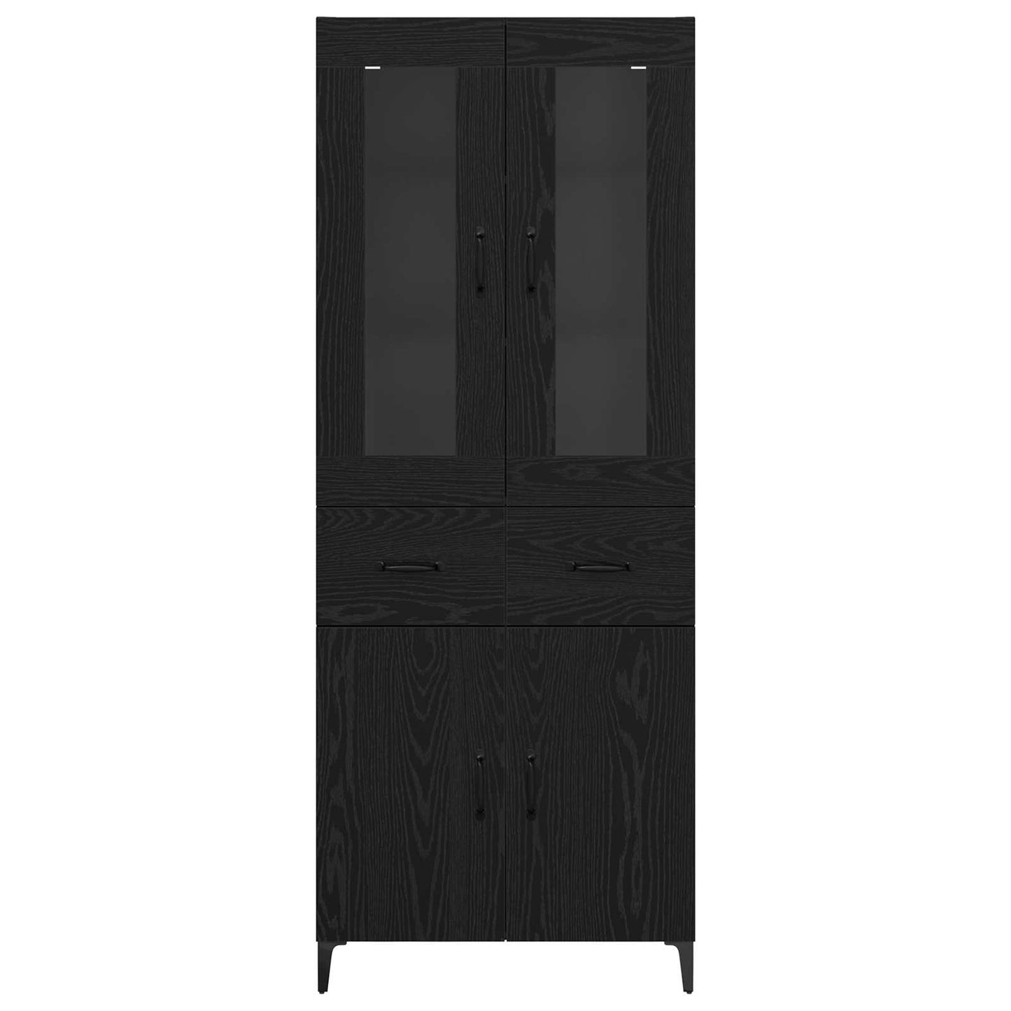 Høyskap Veggmontert Svart Eik 69,5 x 34 x 180 cm Konstruert tre