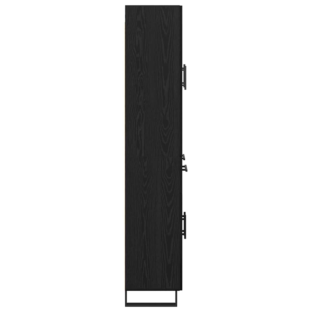 Høyskap 2 pcs Svart Eik 69,5 x 34 x 180 cm Sponplater og glass