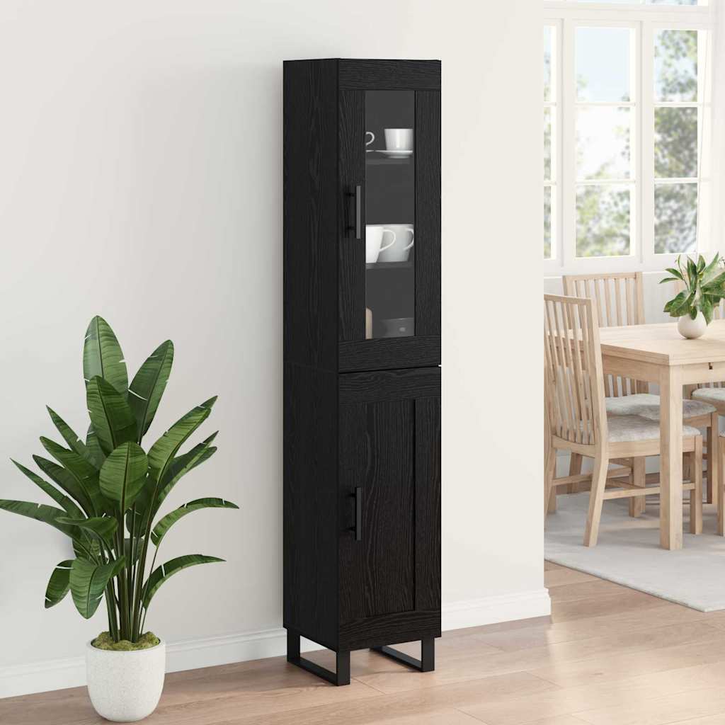 Høyskap Svart Eik 34,5 x 34 x 180 cm Konstruert tre