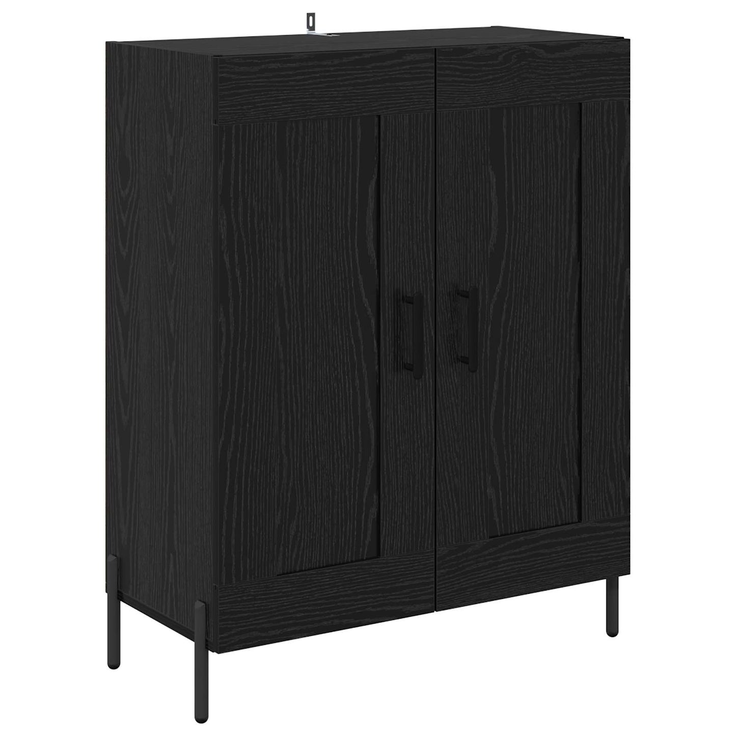 Høyskap Veggmontert Svart Eik 69,5 x 34 x 180 cm Konstruert tre