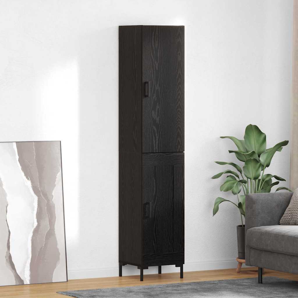 Høyskap Svart Eik 34,5 x 34 x 180 cm Konstruert tre