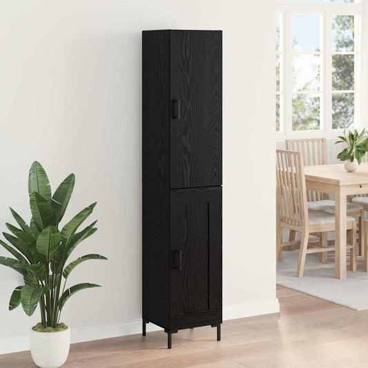 Høyskap Svart Eik 34,5 x 34 x 180 cm Konstruert tre