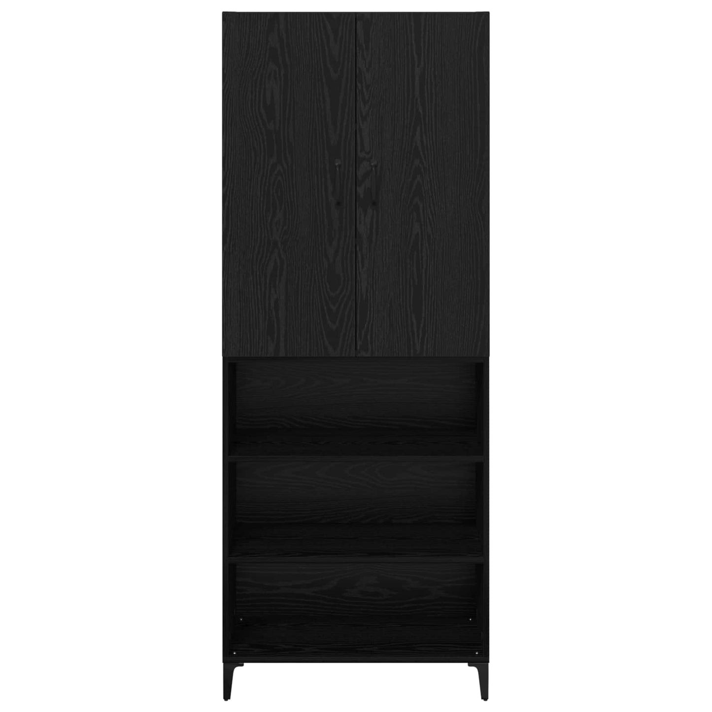 Høyskap Veggmontert Svart Eik 69,5 x 34 x 180 cm Konstruert tre