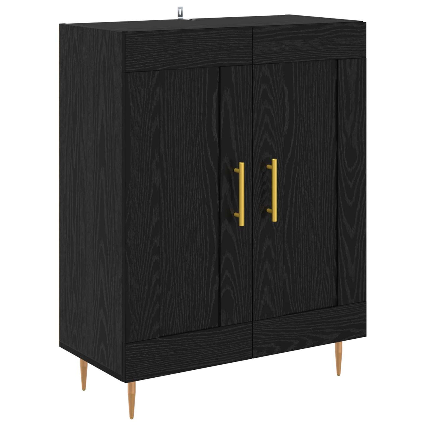 Høyskap Veggmontert Svart Eik 69,5 x 34 x 180 cm Konstruert tre