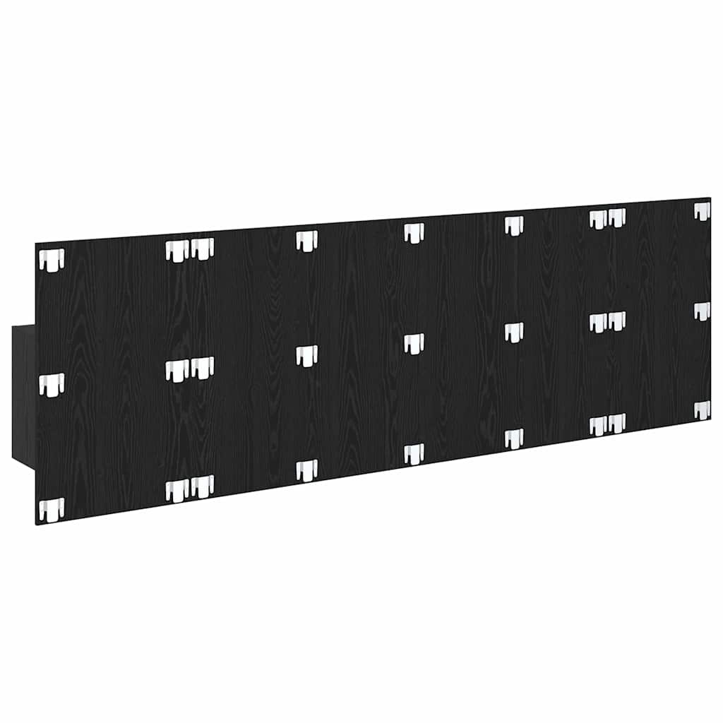 Hodegjerde Med Skap med skuff 3 pcs Svart Eik Konstruert tre