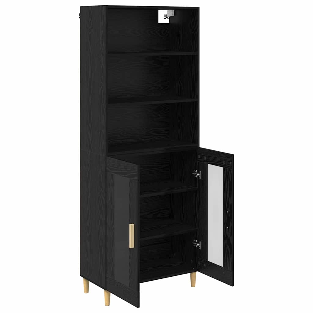 Høyskap Svart Eik 69,5 x 32,5 x 180 cm Konstruert tre