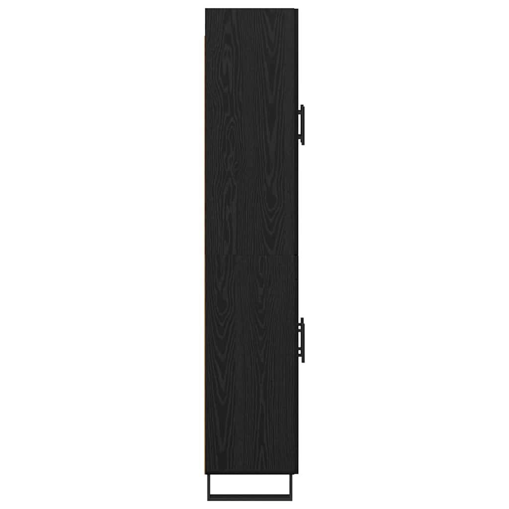 Høyskap 2 pcs Svart Eik 69,5 x 34 x 180 cm Sponplater og glass