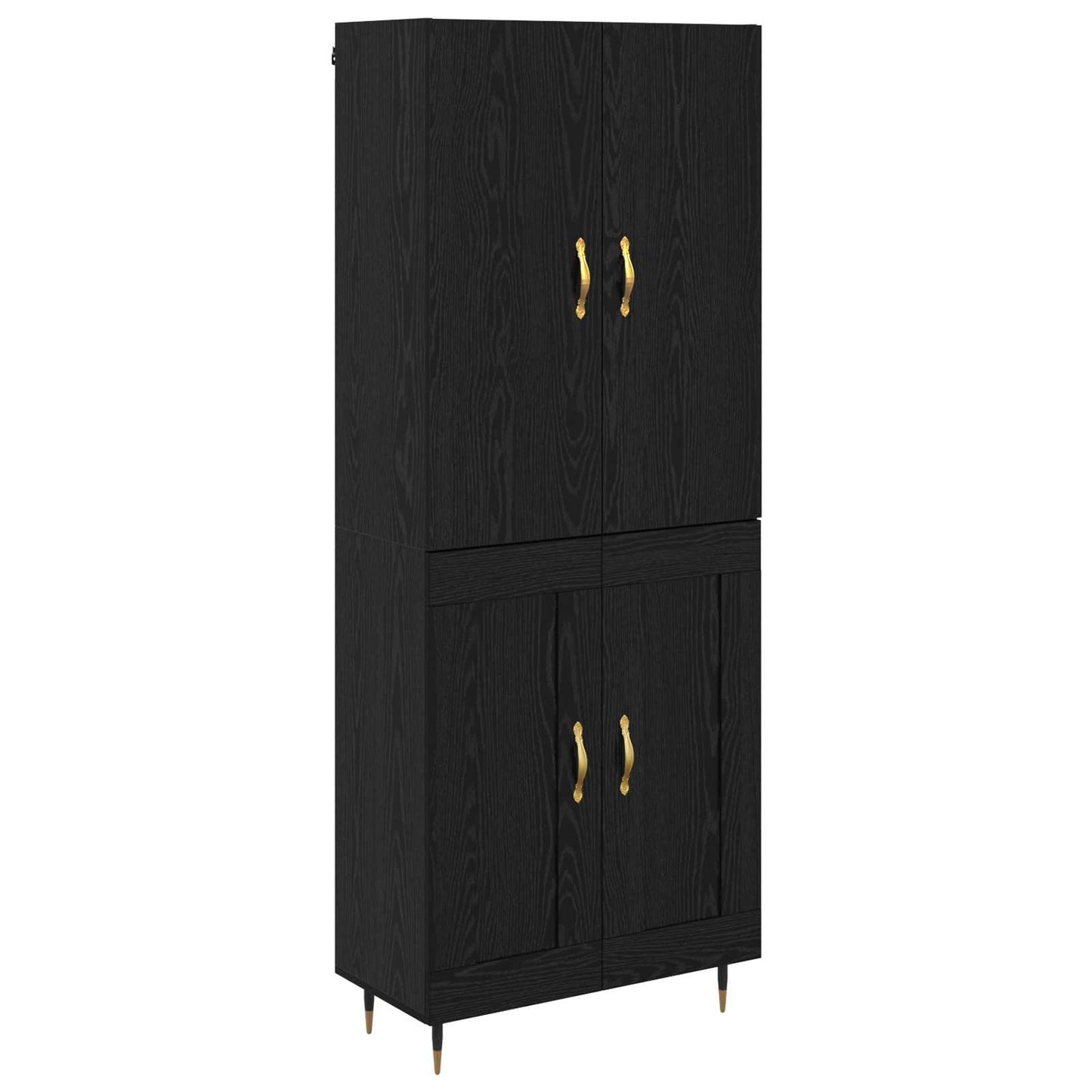 Høyskap Veggmontert Svart Eik 69,5 x 34 x 180 cm Konstruert tre