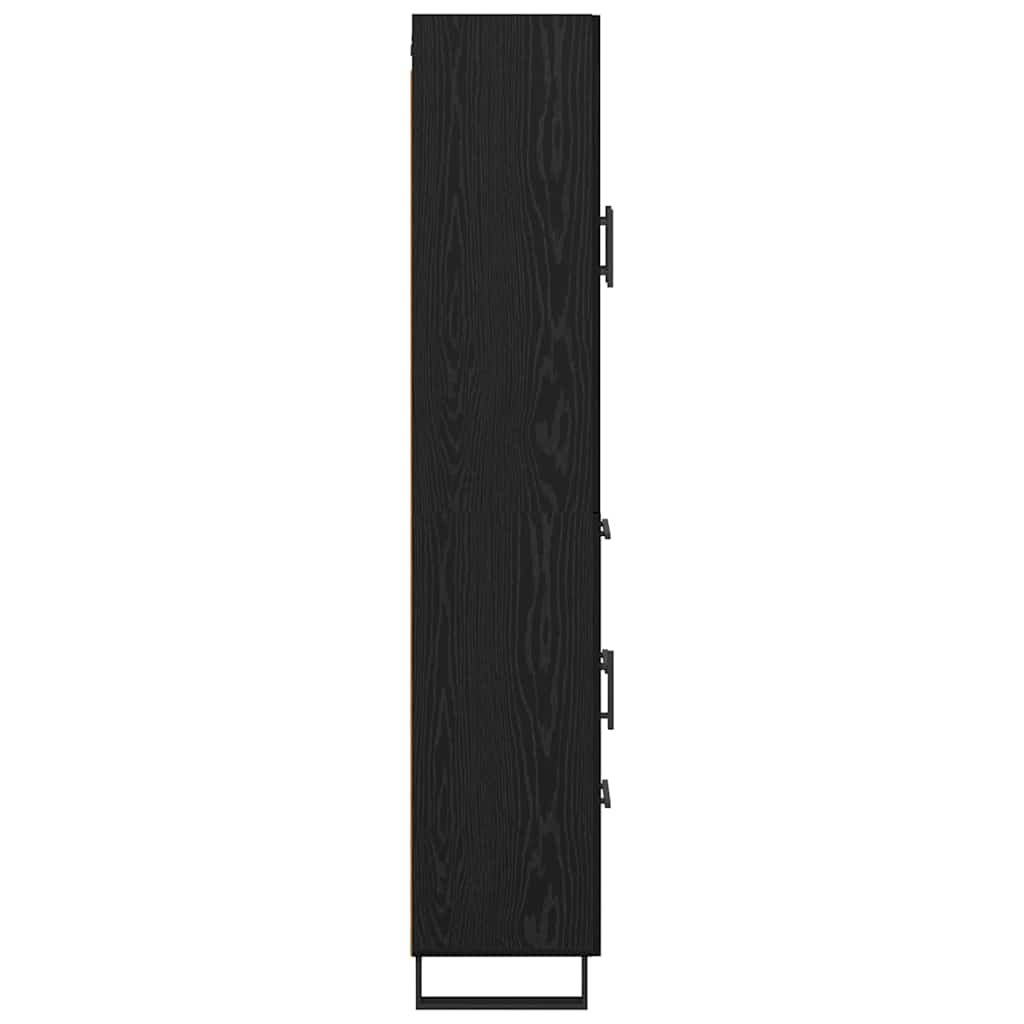 Høyskap med skuff Svart Eik 69,5 x 34 x 180 cm Konstruert tre