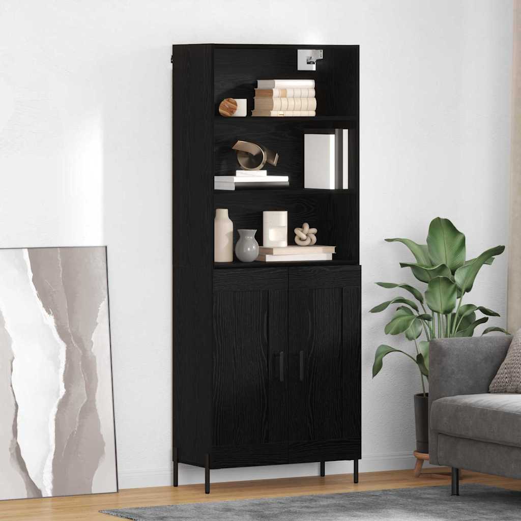 Høyskap Svart eik 69,5 x 34 x 180 cm Konstruert tre