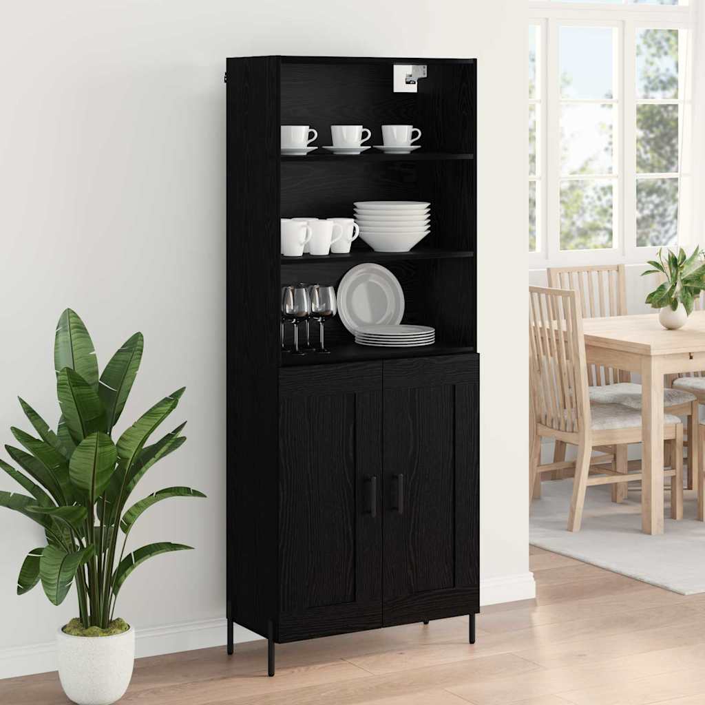 Høyskap Svart eik 69,5 x 34 x 180 cm Konstruert tre