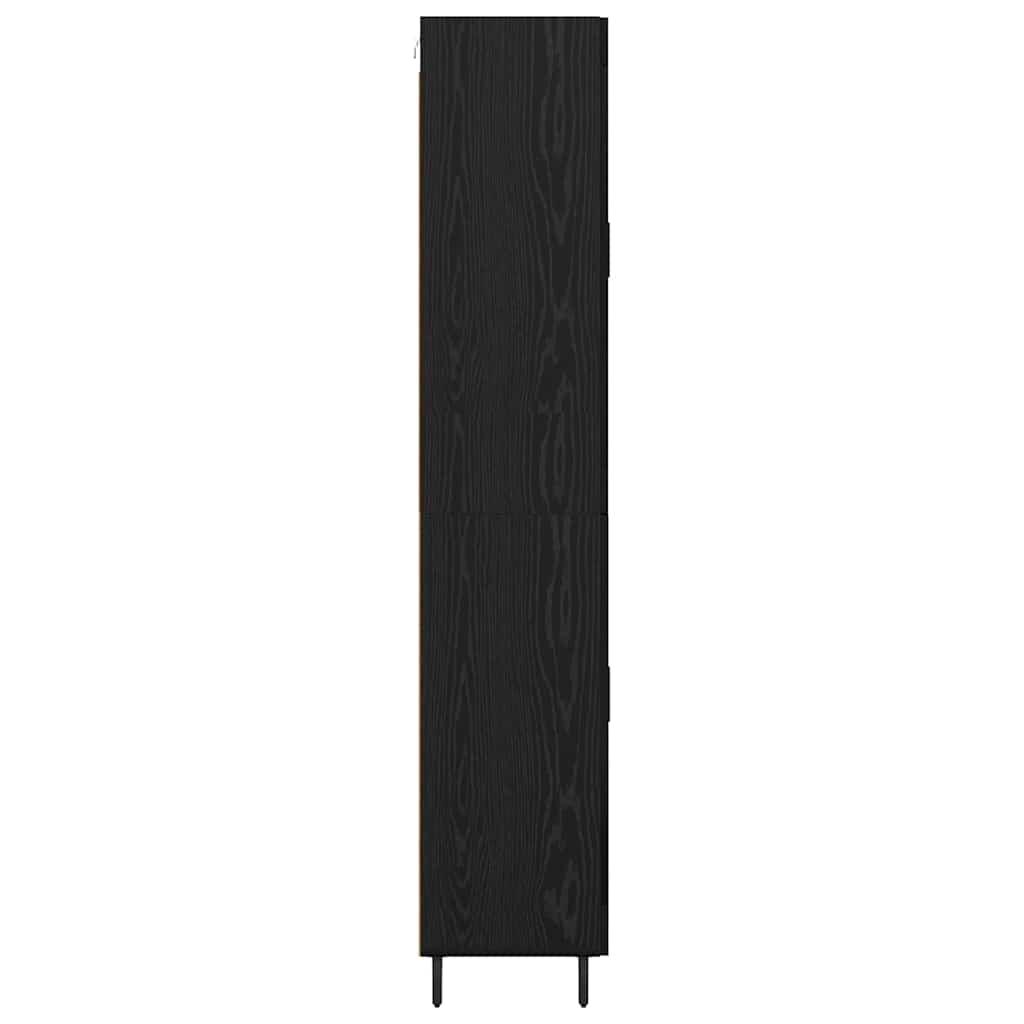 Høyskap 2 pcs Svart Eik 69,5 x 34 x 180 cm Konstruert tre