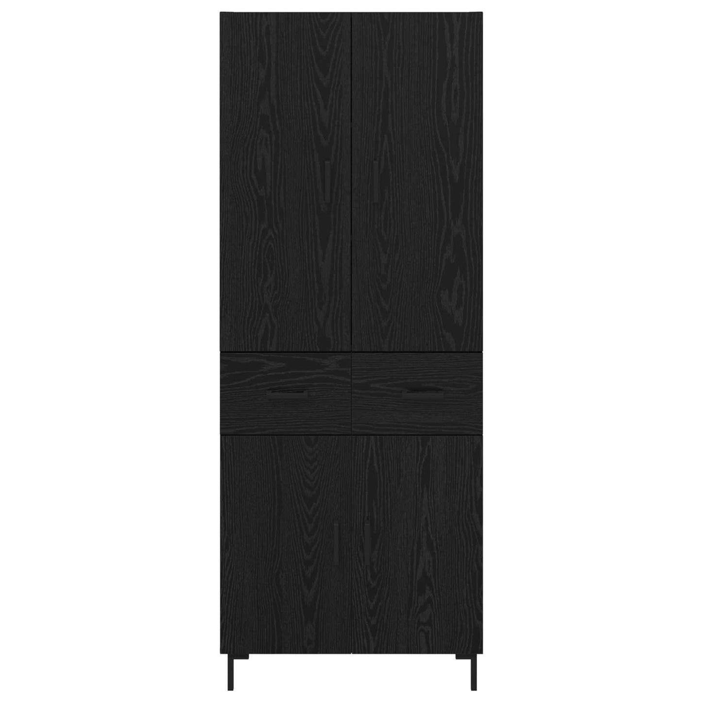 Høyskap Veggmontert Svart Eik 69,5 x 34 x 180 cm Konstruert tre