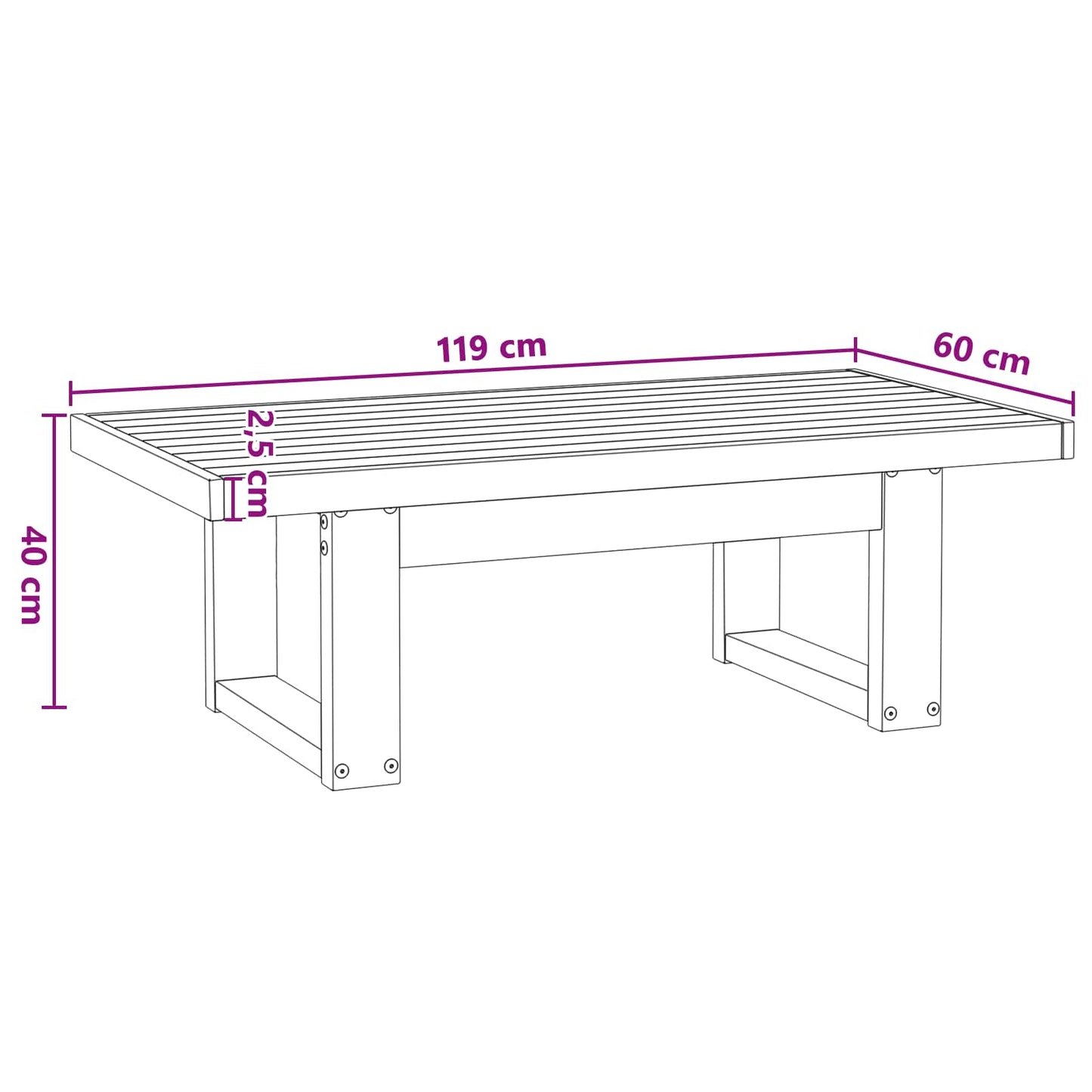 Kaffebord NOAIN Svart 119 x 60 x 40 cm Heltre furu