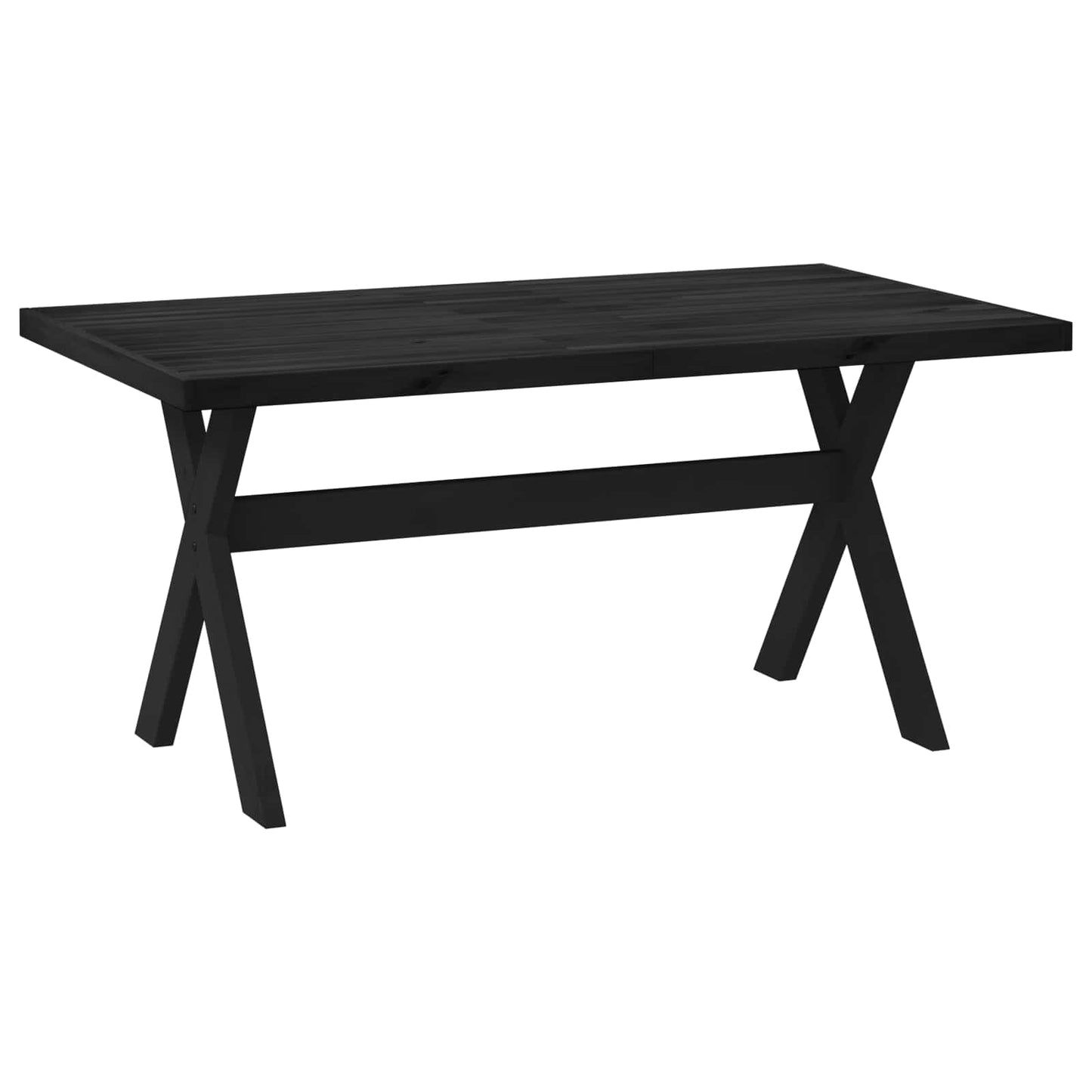 Spisebord NOAIN 160 cm Heltre furu Svart Rektangulær