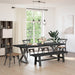 Spisebenk NOAIN 160 x 41 x 45 cm Massiv furu Svart