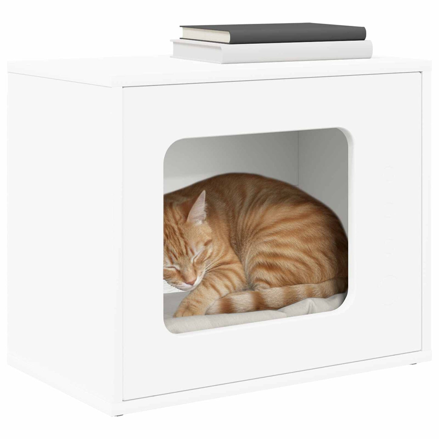 Katt Hus Hvit 51 x 30 x 42 cm Konstruert tre