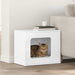 Katt Hus Glanset Hvit 51 x 30 x 42,5 cm Konstruert tre