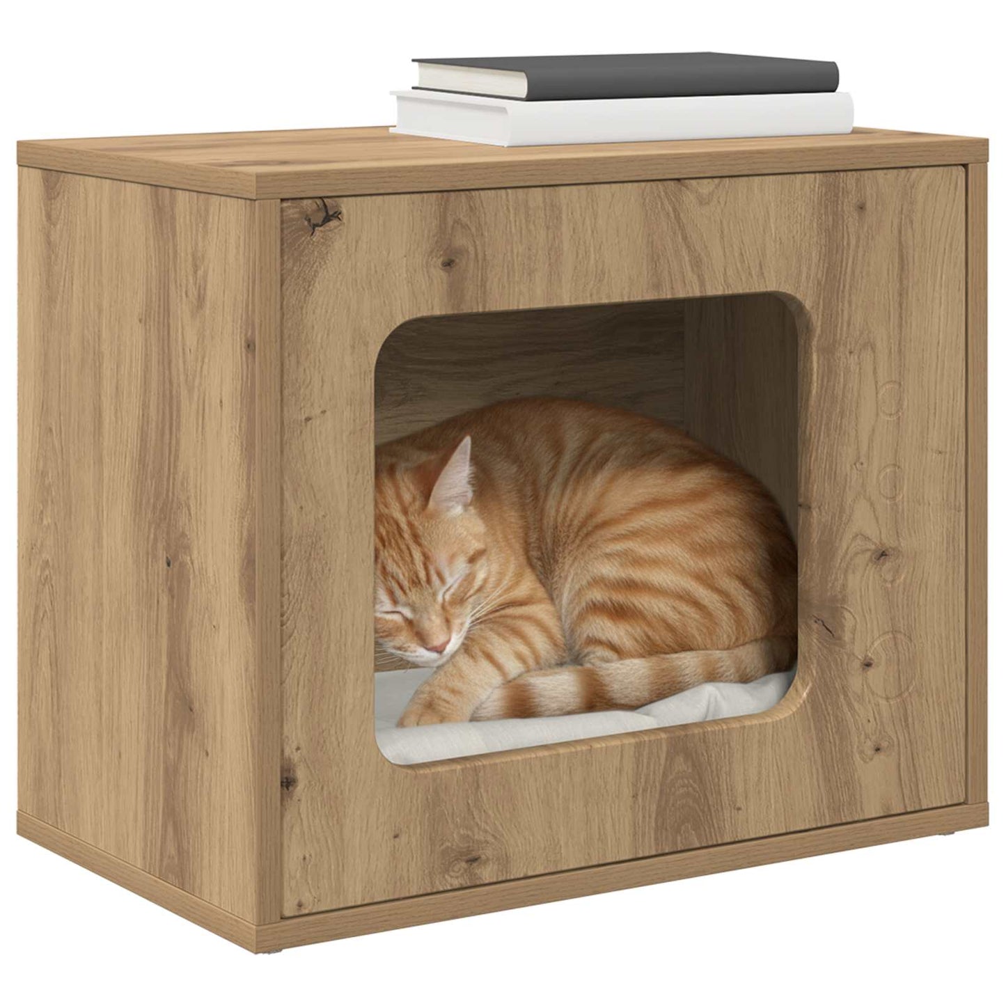 Katt Hus Kunstnerisk Eik 51 x 30 x 42,5 cm Konstruert tre