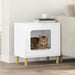 Katt Hus Glanset Hvit 51 x 30 x 52 cm Konstruert tre