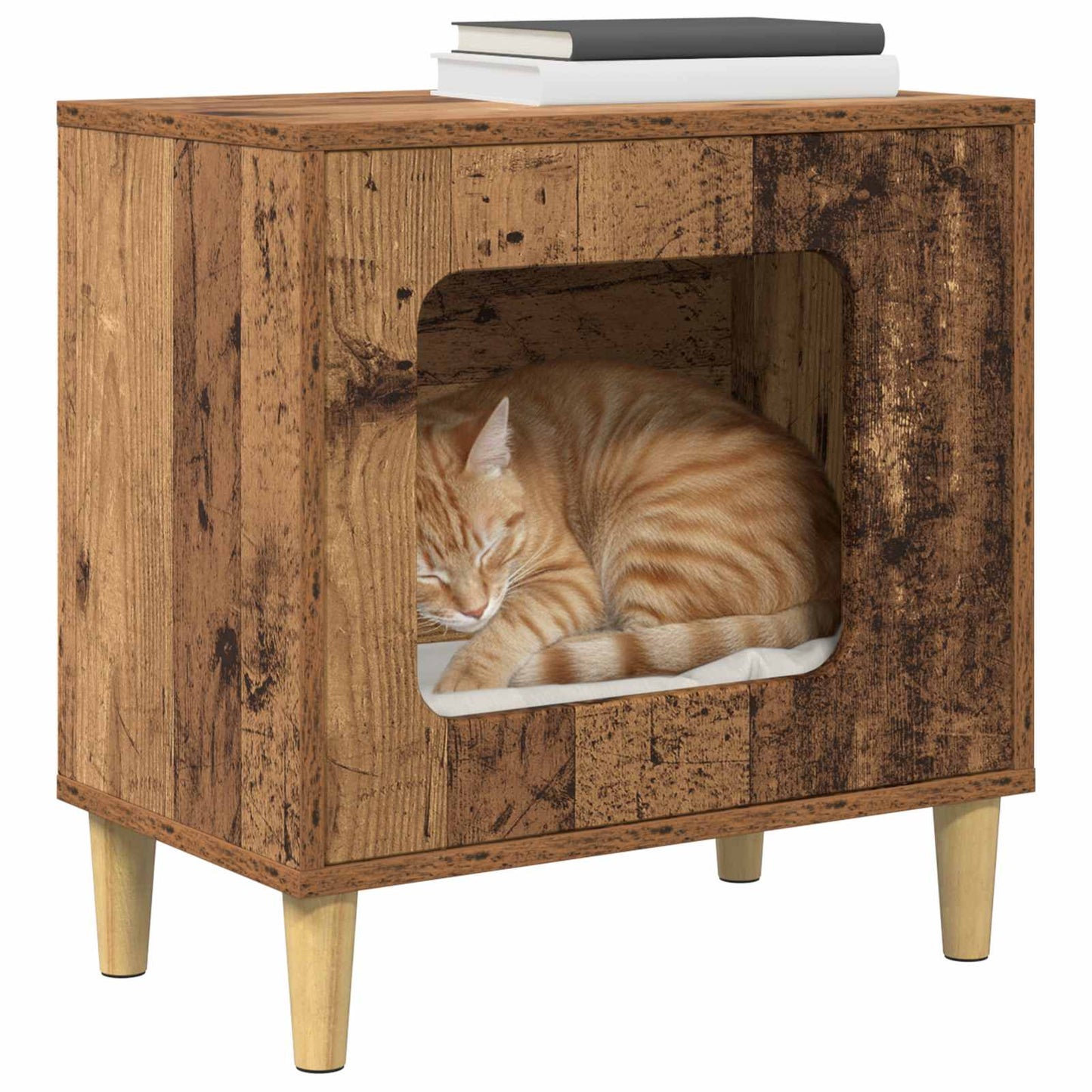 Katt Hus Gammelt tre 51 x 30 x 52 cm Konstruert tre
