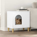 Katt Hus Glanset Hvit 51 x 30 x 52 cm Konstruert tre