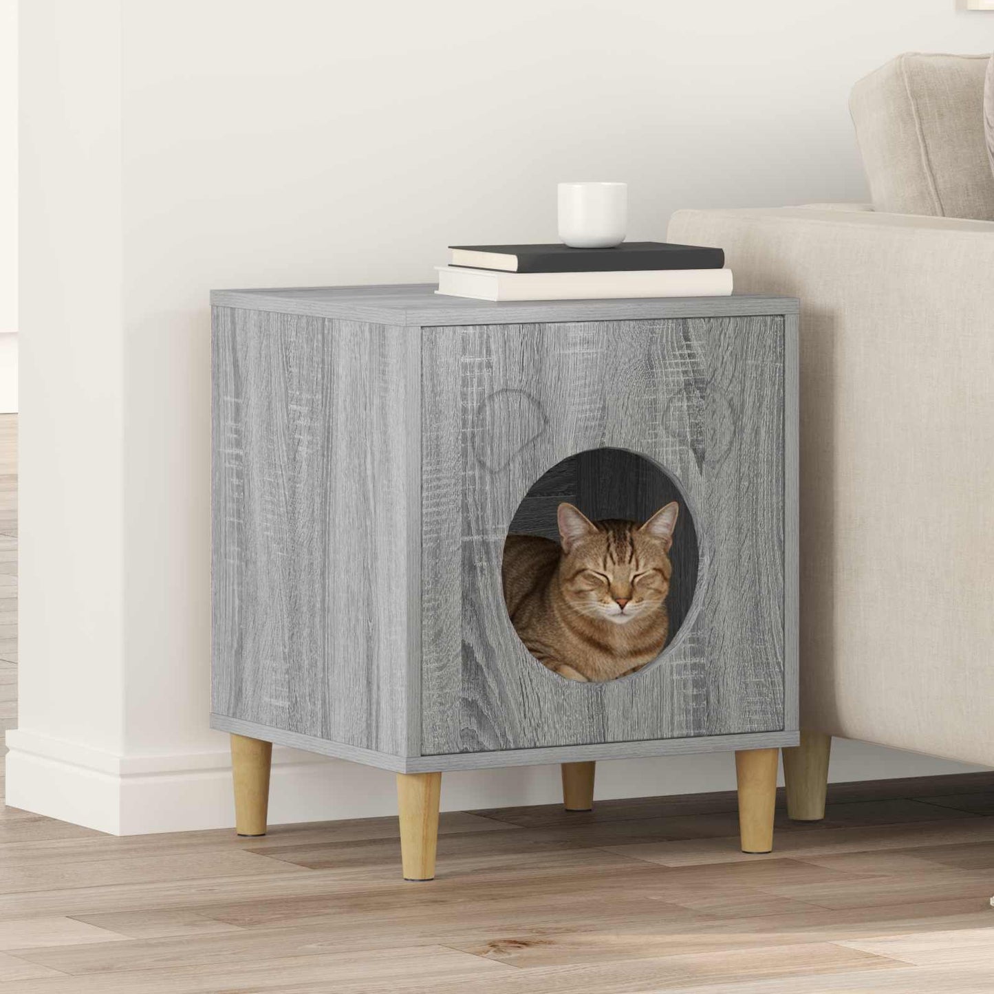 Katt Hus Grå Sonoma 42,5 x 40 x 53 cm Konstruert tre