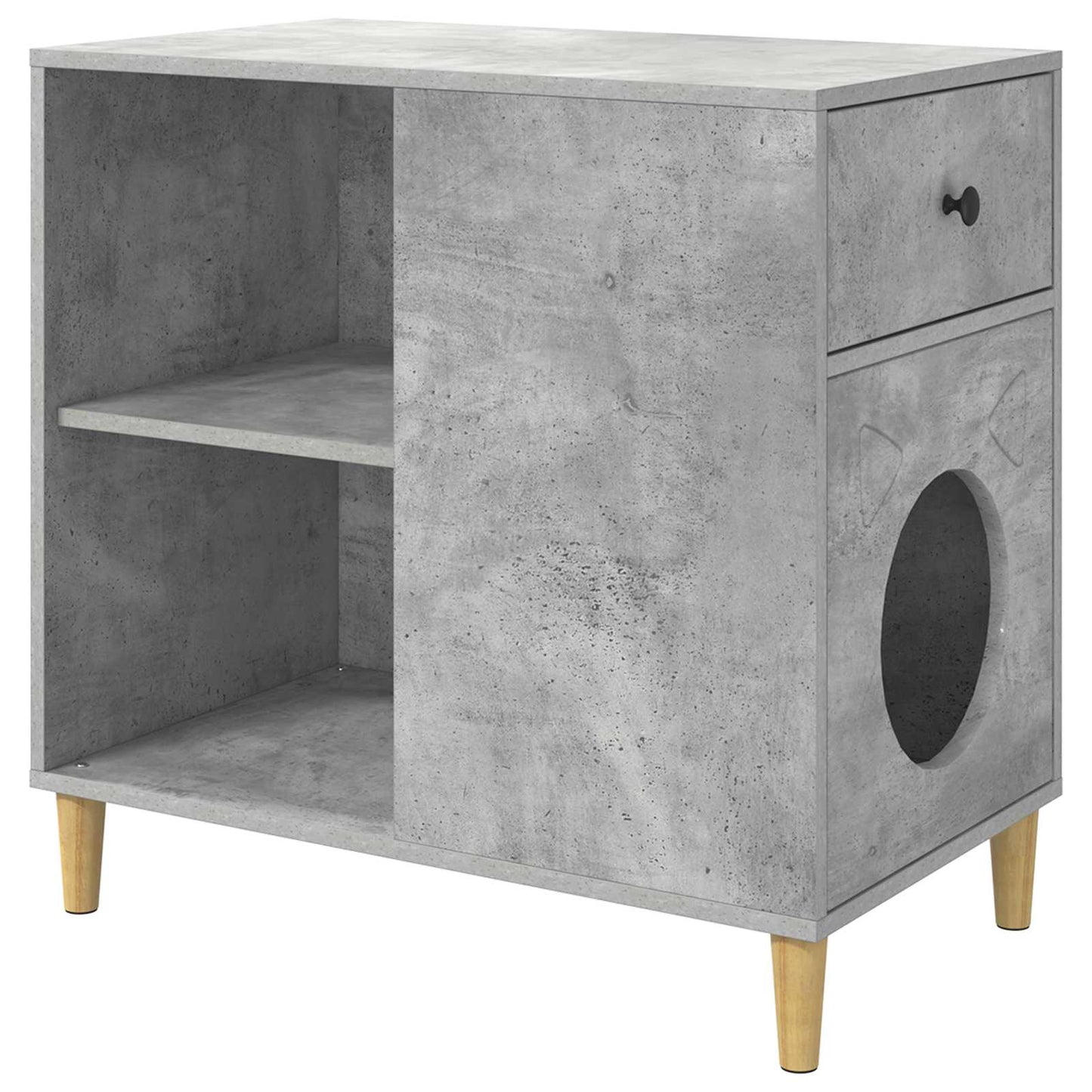Katt Hus Betong 72 x 42.5 x 70 cm Konstruert tre