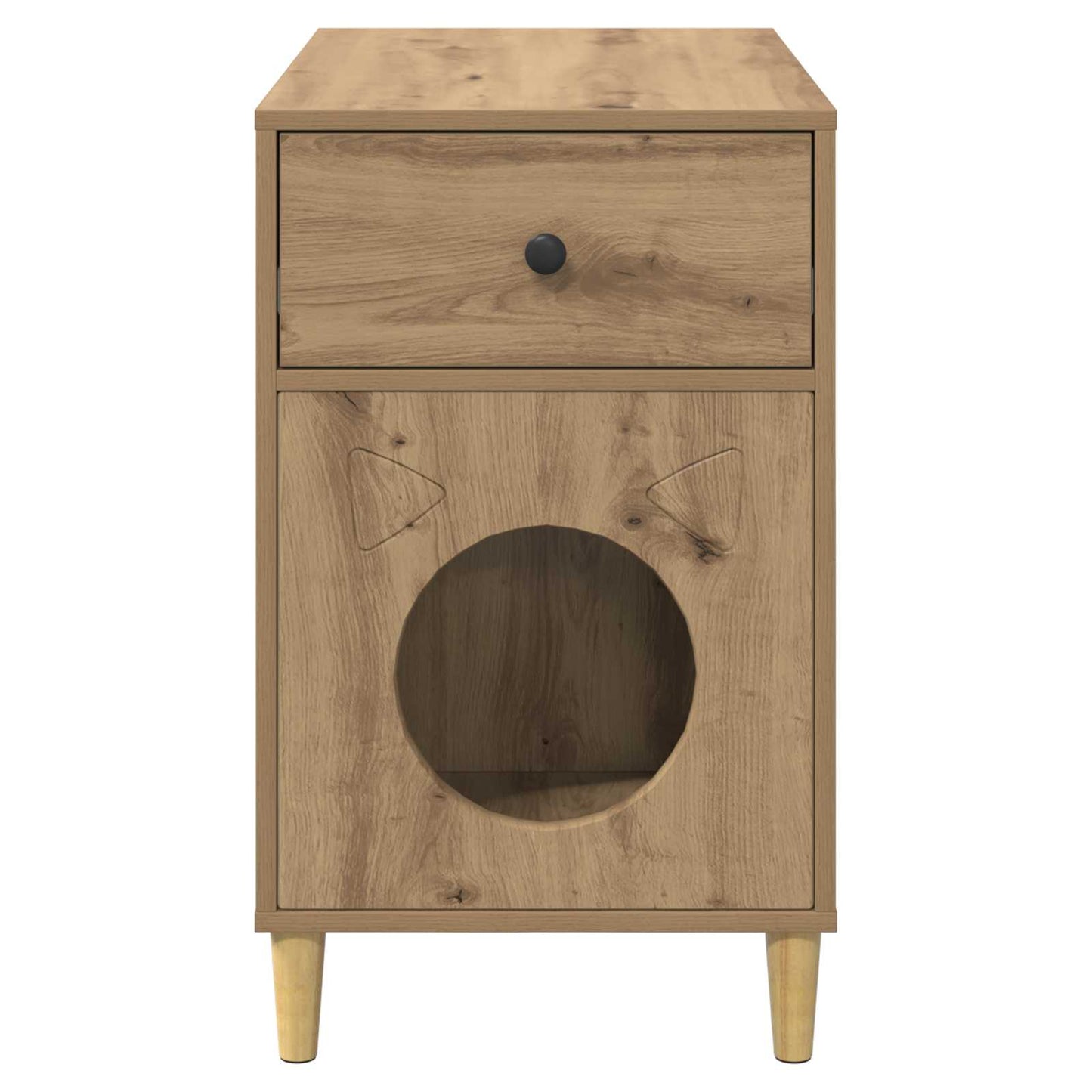 Katt Hus Kunstnerisk Eik 72 x 42.5 x 70 cm Konstruert tre