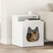 Katt Hus Hvit 42,5 x 40 x 53,5 cm Konstruert tre