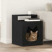Katt Hus Svart 42,5 x 40 x 53,5 cm Konstruert tre