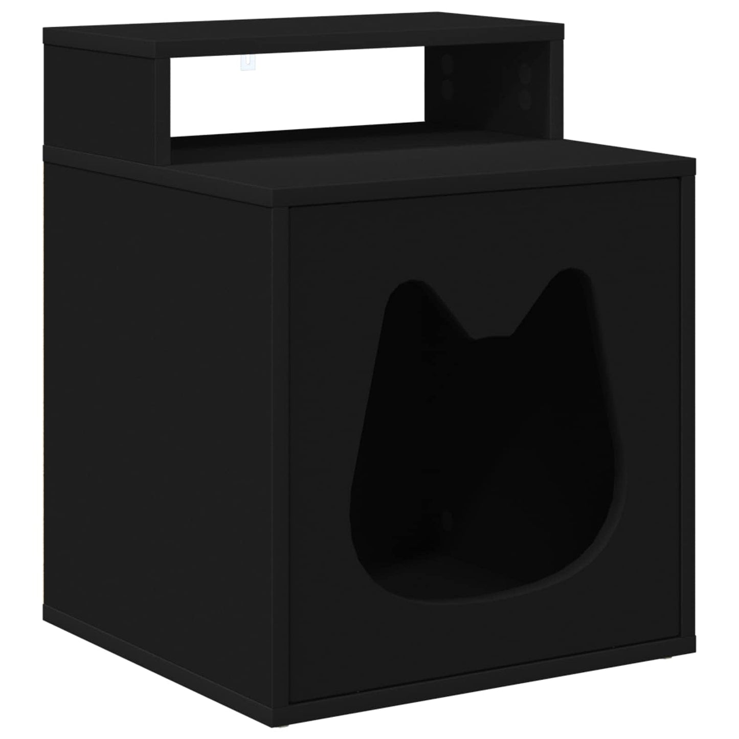 Katt Hus Svart 42,5 x 40 x 53,5 cm Konstruert tre